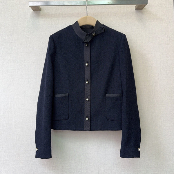 CD 26s Cropped Jacket Navy Blue Wool 413218