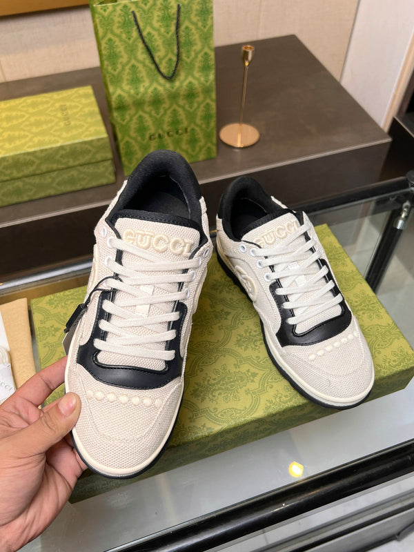GG MAC80 TRAINER IN PELLE DI VITELLO BIANCO CREMA E NERO