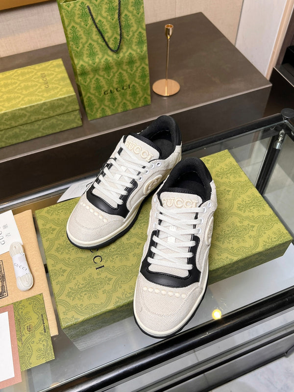 GG MAC80 TRAINER IN PELLE DI VITELLO BIANCO CREMA E NERO