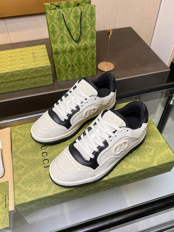 GG MAC80 TRAINER IN PELLE DI VITELLO BIANCO CREMA E NERO