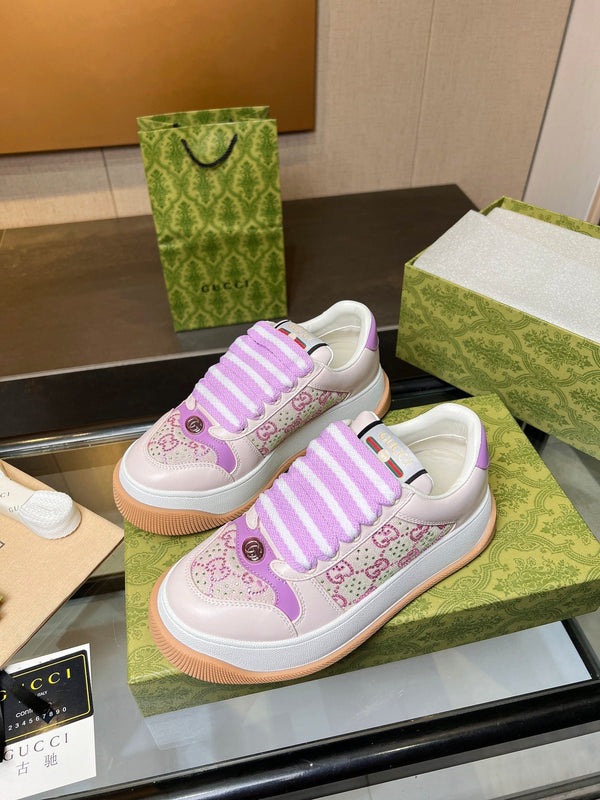 Sneaker GG Screener da uomo in tela di pecora viola 523600