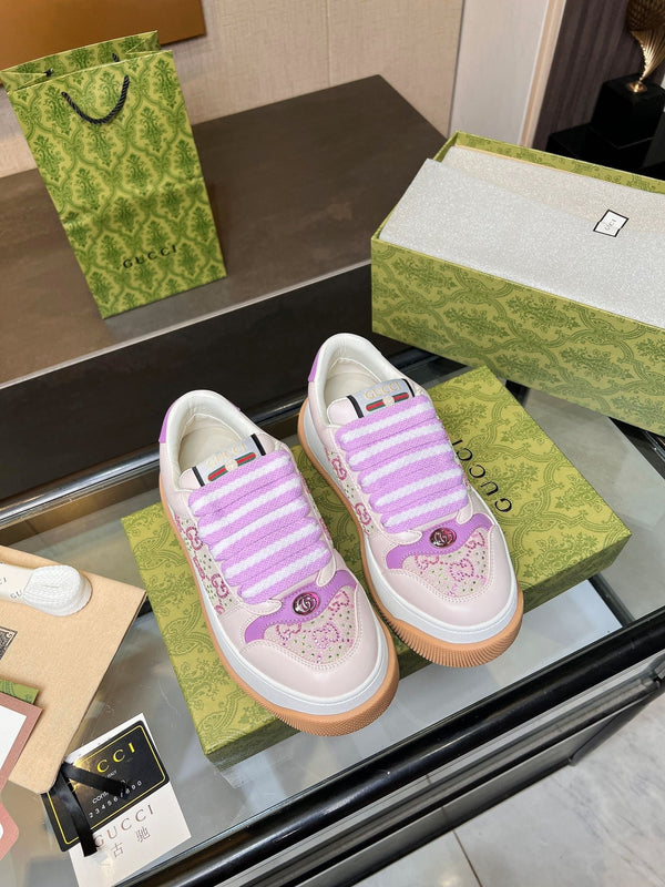 Sneaker GG Screener da uomo in tela di pecora viola 523600