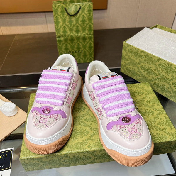 Sneaker GG Screener da uomo in tela di pecora viola 523600