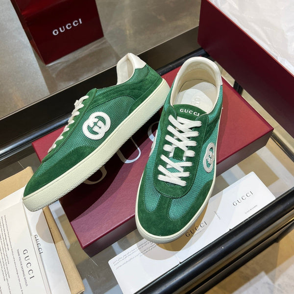 GG G75 Sneaker Teal Green Suede Mesh 818348