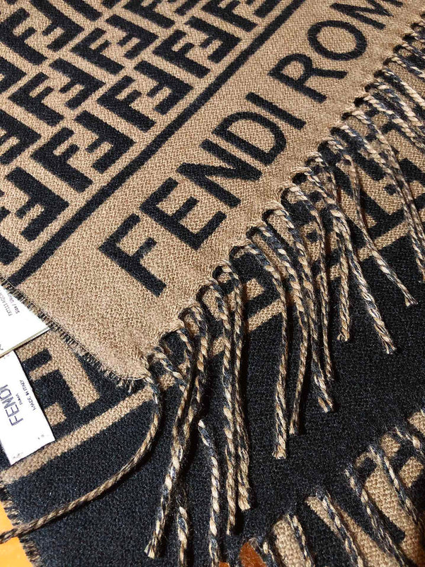 Écharpe FF 200 CM Marron Laine Cachemire 103254