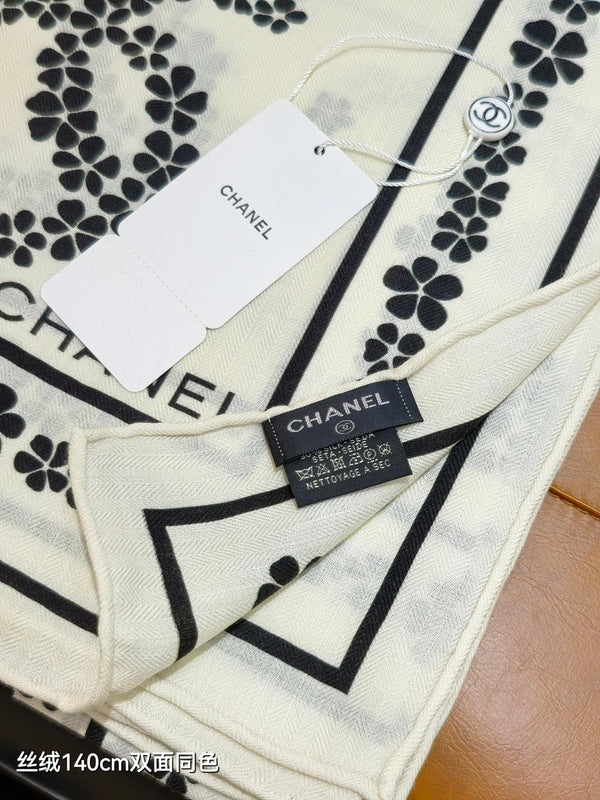 Écharpe CC 25 Cachemire Blanc 140CM 293091
