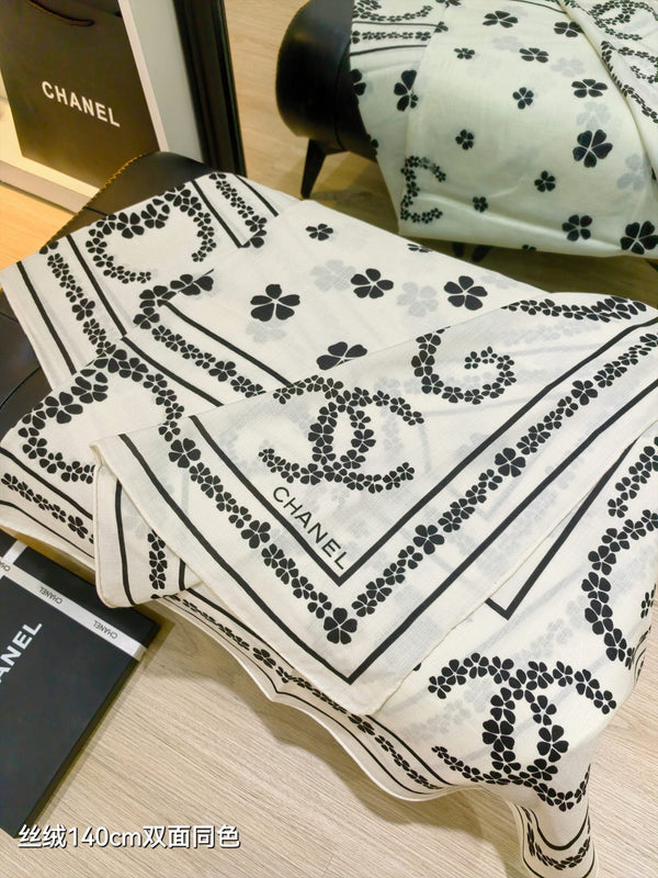 Écharpe CC 25 Cachemire Blanc 140CM 293091