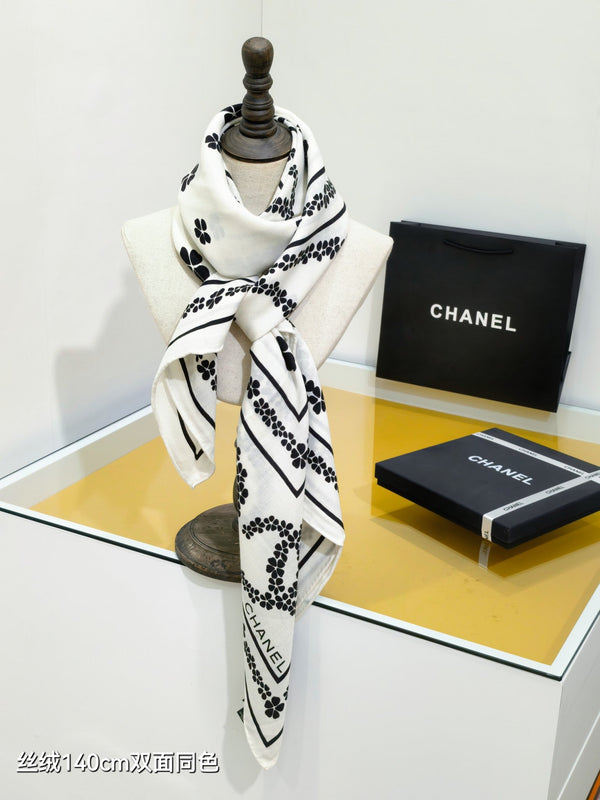 Écharpe CC 25 Cachemire Blanc 140CM 293091