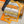 HM A l'Ombre des Boulevards Scarf 90x90cm Orange Yellow Twill Silk 303275