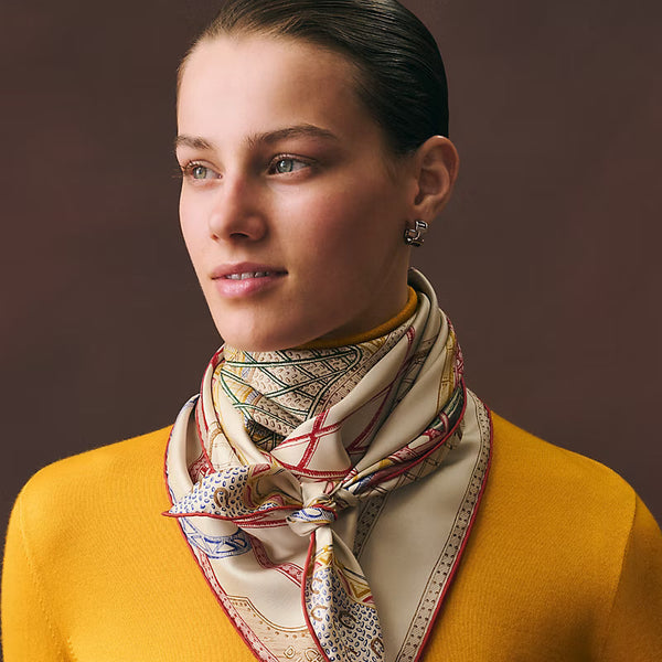HM 26s Chevaux d'Hephaistos 90x90cm Scarf Twill Silk 402763