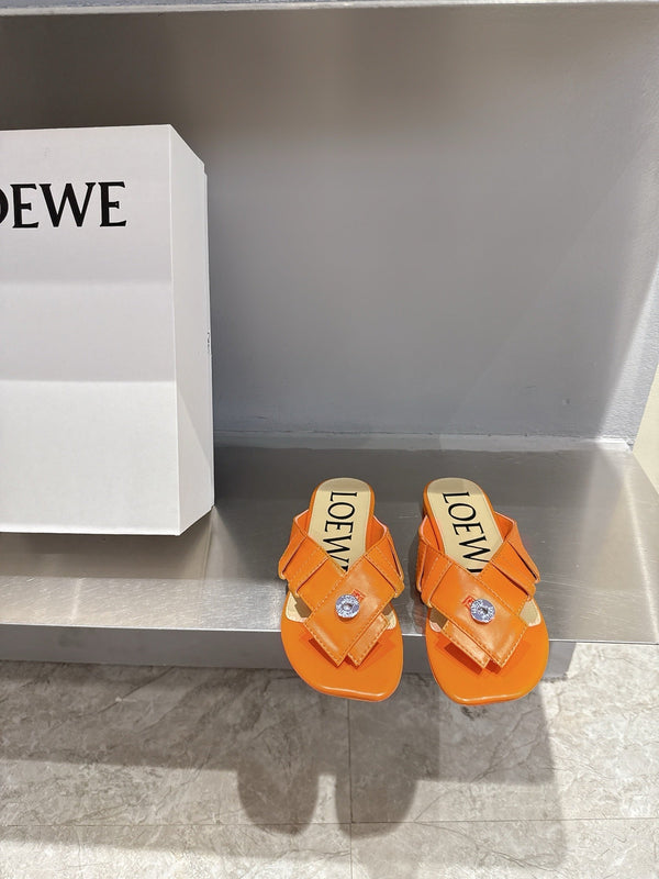 Loewe 25 Toy Panta Toe Thong Pelle di pecora arancione 317258