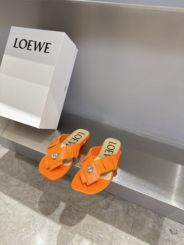 Loewe 25 Toy Panta Toe Thong Pelle di pecora arancione 317258