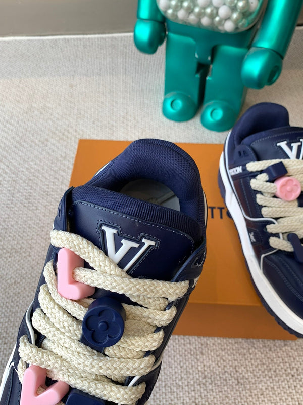 LV Trainer Maxi Sneaker Blue Charcoal Calfskin