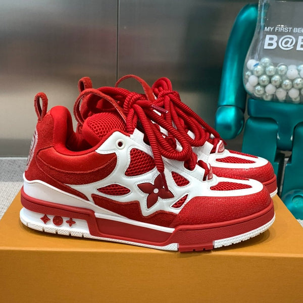 LV Skate Sneaker White Mix Red Cowhide