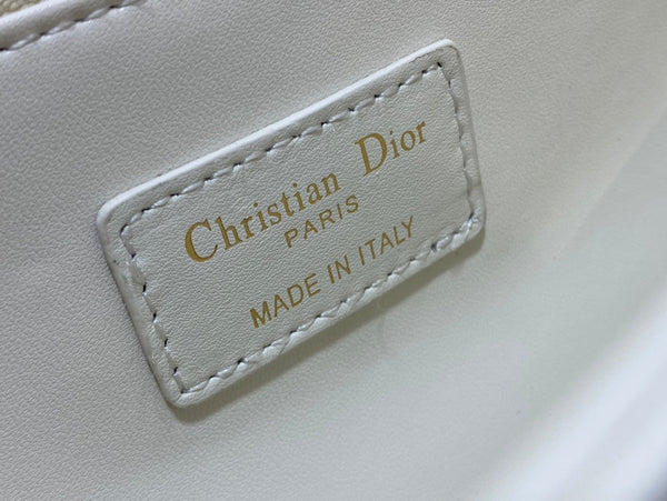 MY CD 24 TOP HANDLE BAG WHITE LAMBSKIN