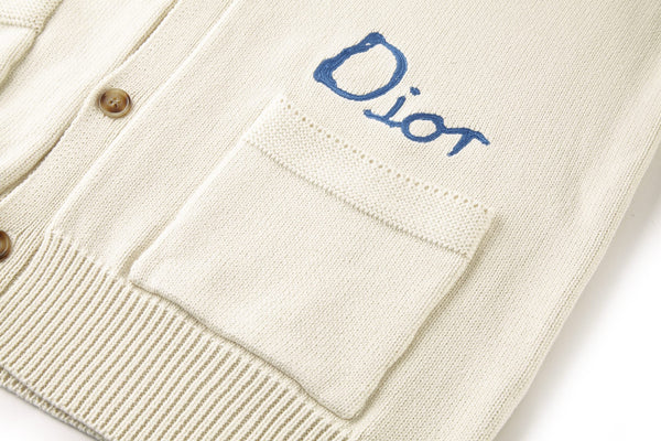 CD Pocket Cardigan White Cotton