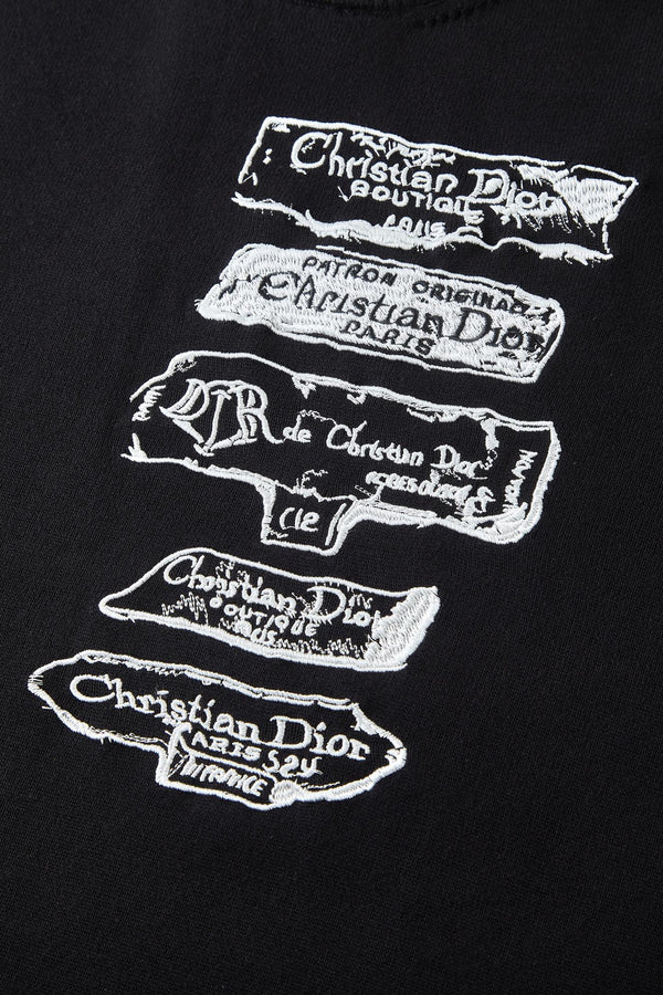 CD Embroidered Logo Sweater Black Wool Cotton