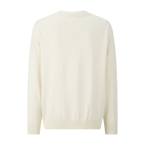 CD Embroidered Logo Sweater Beige Wool Cotton