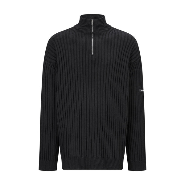 Balenciaga 25 Zipper Sweater Black Wool 0010