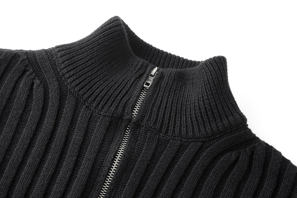 Balenciaga 25 Zipper Sweater Black Wool 0010