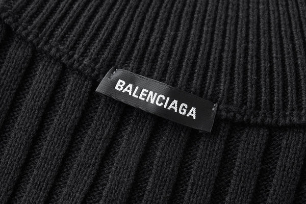 Balenciaga 25 Zipper Sweater Black Wool 0010