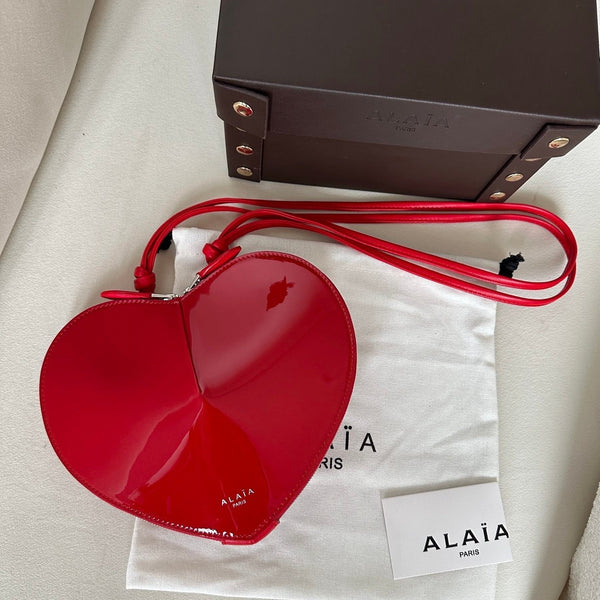 LE COEUR BAG 21 IN SCARLET RED PATENT CALFSKIN