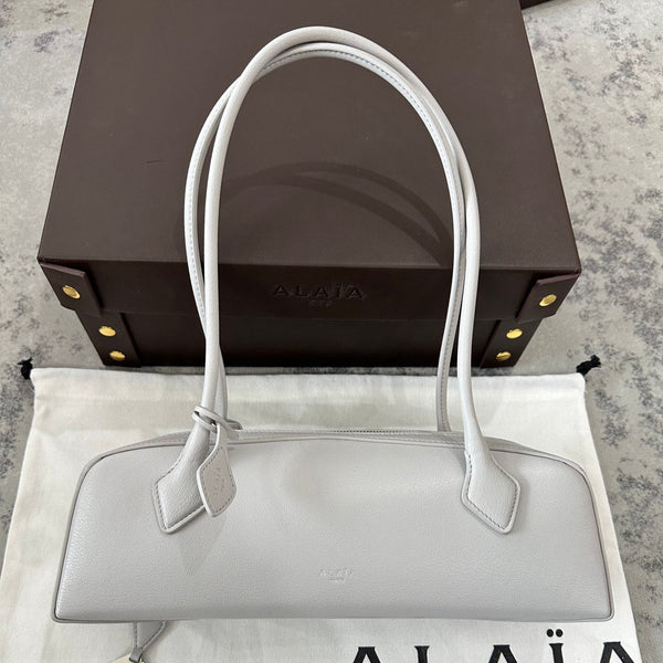 LE TECKEL SMALL BAG 27 IN PLATINUM GOATSKIN