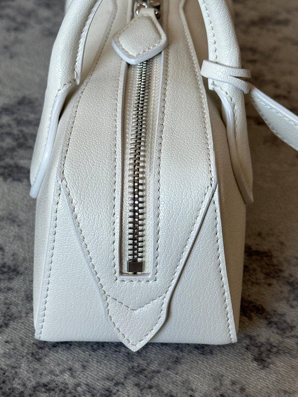 LE TECKEL SMALL BAG 27 IN PLATINUM GOATSKIN