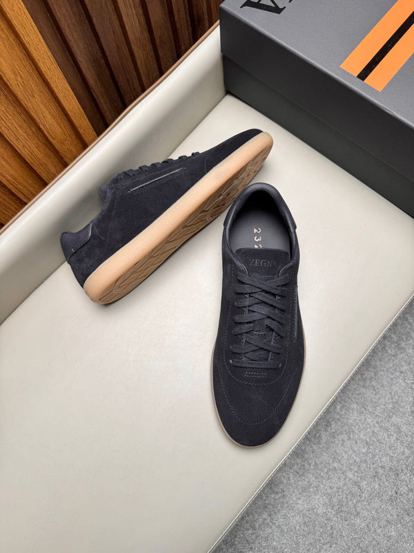 Zegna Men's 232 Low-Top Sneakers Black Velvet