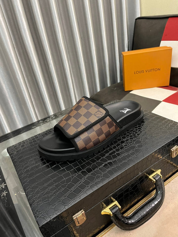 MIAMI MULE IN JACQUARD DAMIER MARRONE CANNELLA
