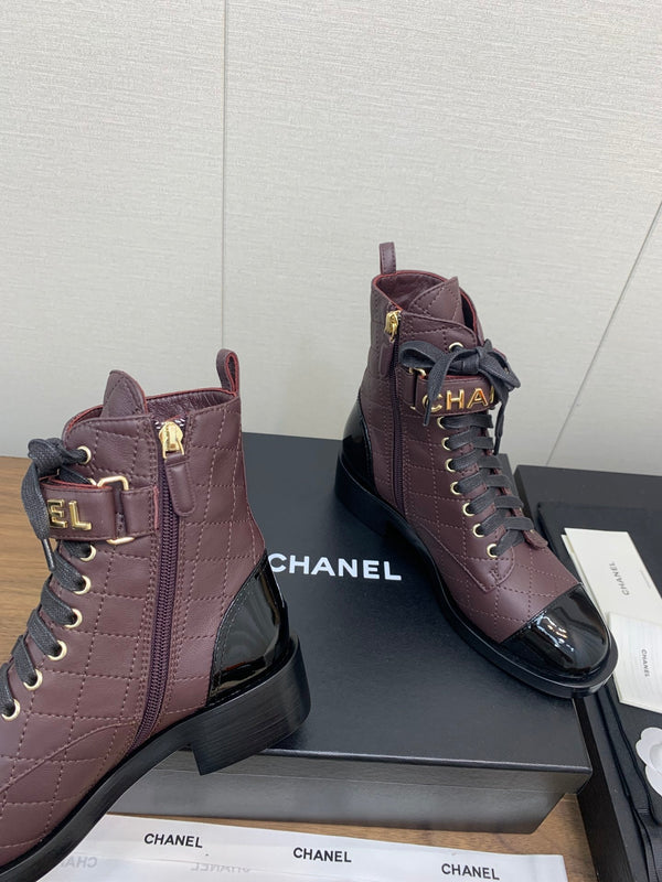 CC Short Boots Red Brown Cowhide