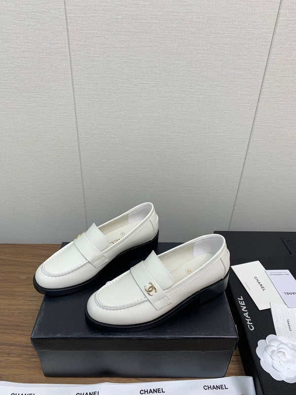 CC Loafers 25mm White Lambskin
