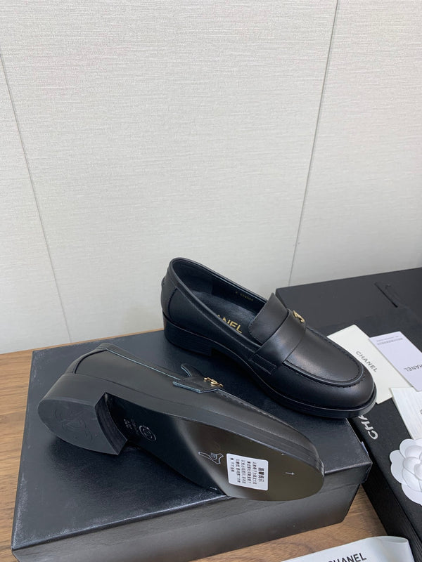 CC Loafers 25mm Black Plain Lambskin