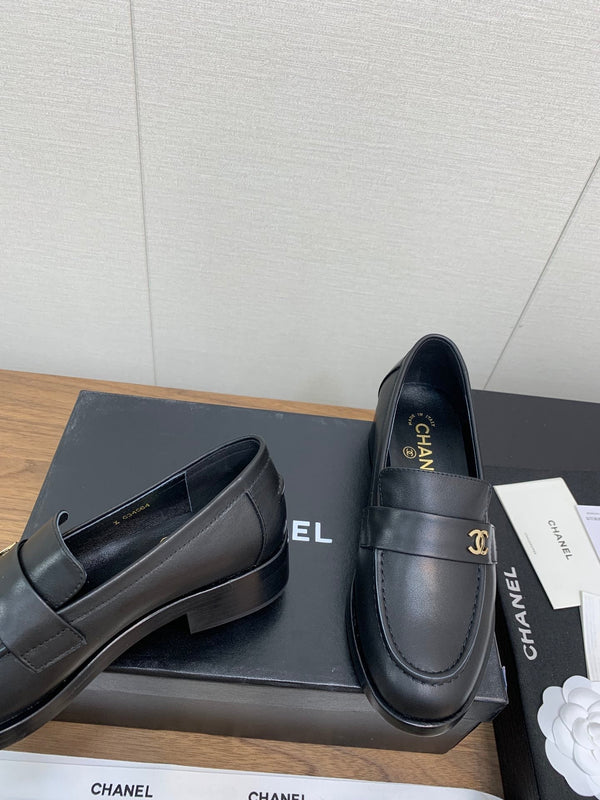 CC Loafers 25mm Black Plain Lambskin