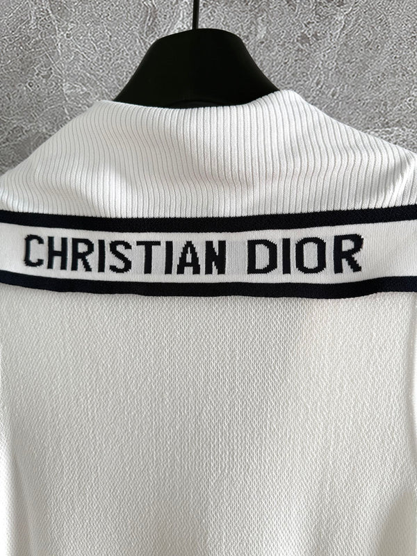 CD Collar Dress White Viscose