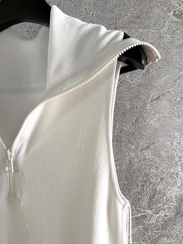CD Collar Dress White Viscose