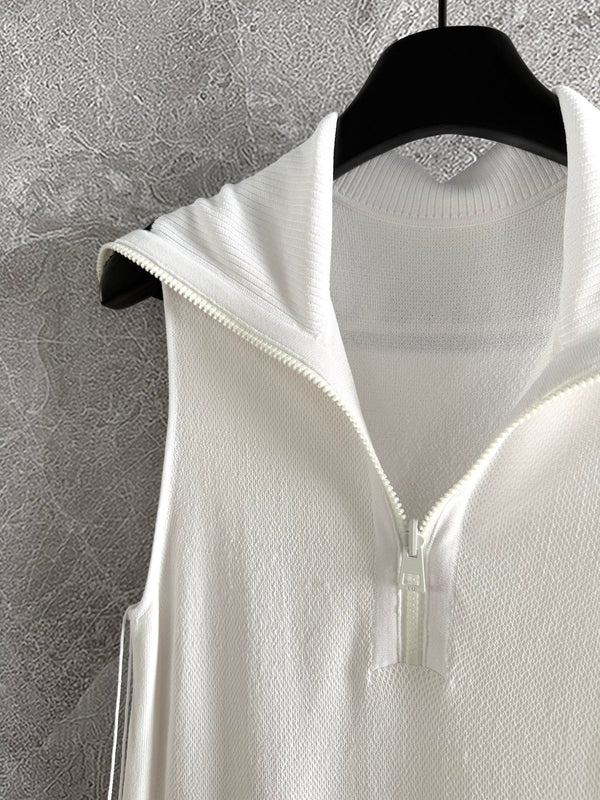 CD Collar Dress White Viscose