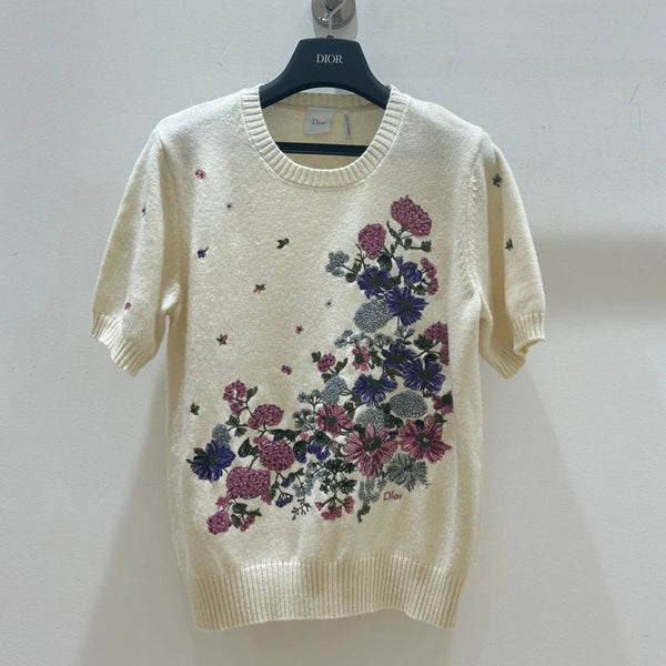 CD 2026 Flower T-shirt Cream Wool 535388