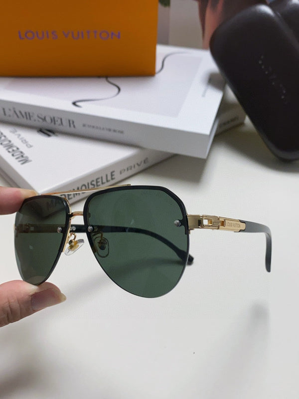 OCCHIALI DA SOLE PILOTA 582589 IN METALLO ORO LENTI VERDE SCURO