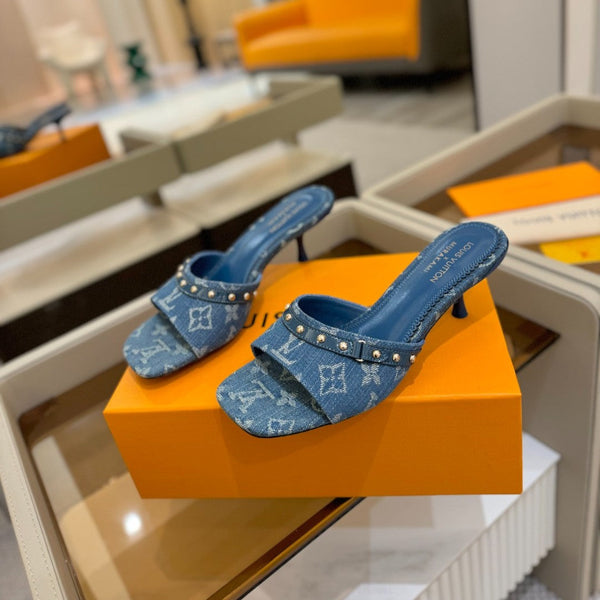 LV x TM 6AM Mule 4cm Blu Denim 241214
