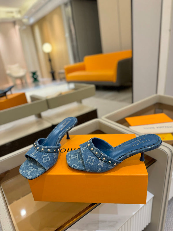 LV x TM 6AM Mule 4cm Blu Denim 241214