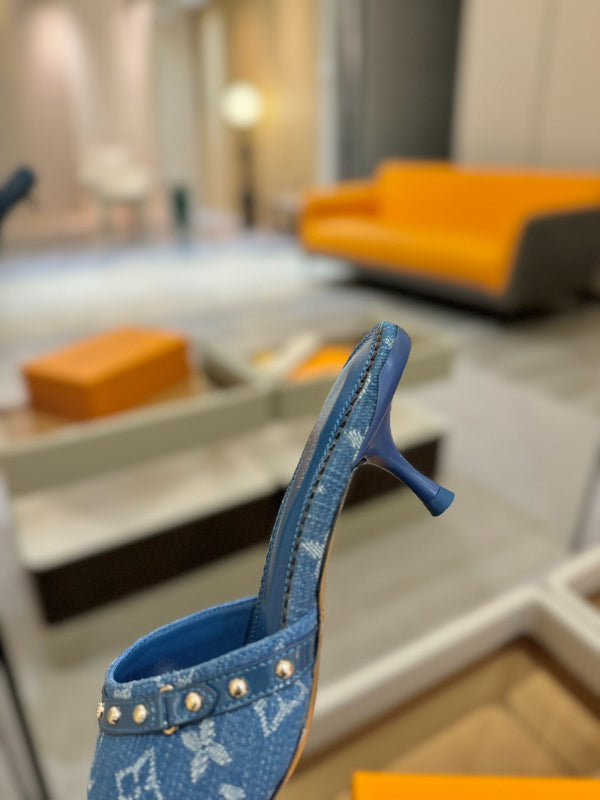 LV x TM 6AM Mule 4cm Blu Denim 241214