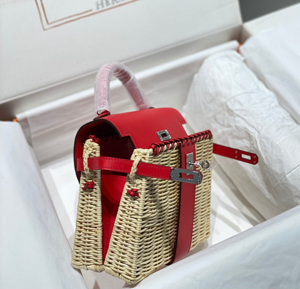 HM KELLY 22 PICNIC ROSSO BAMBÙ E RATTAN