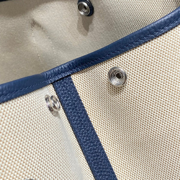 HM Garden Party 36 Beige mix Navy Blue Canvas e Negonda Calfskin 243391