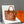 STEEPLE 28 BAG IN OFF-WHITE MIX LIGHT ORANGE CANVAS AND CALFSKIN