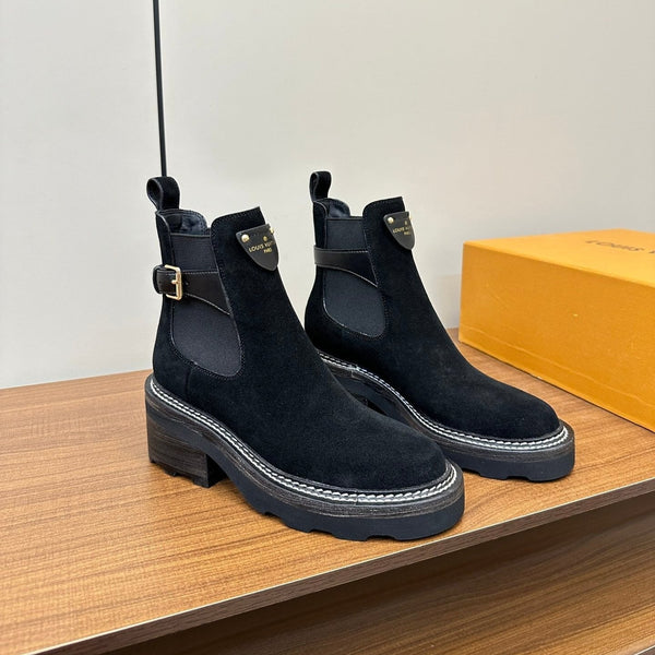 LV Beaubourg Ankle Boot Black Suede