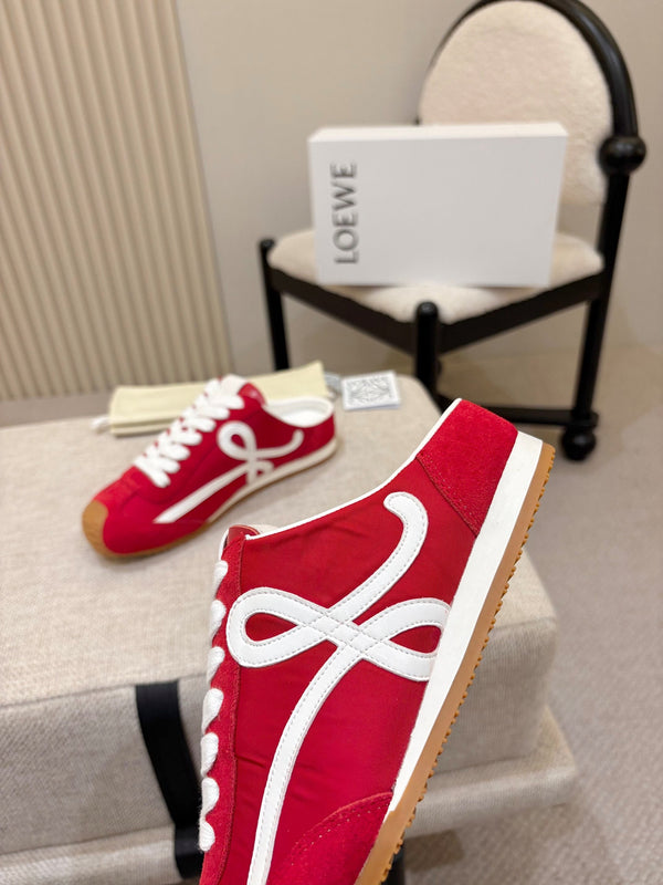 Loe Ballet Runner Slip-On Red Suede Nylon 833799