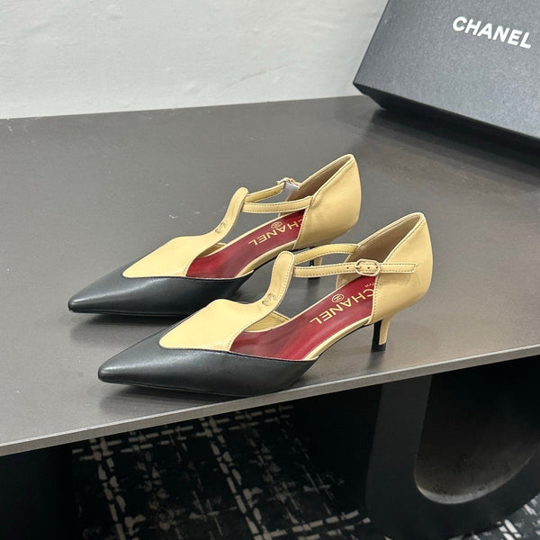 CC Métiers d’art 2026 Mary Janes 5cm Black Beige Lambskin 832542