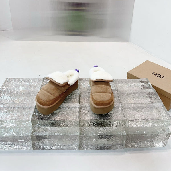 UGG Platform Ankle Puffer Brown Suede 522274