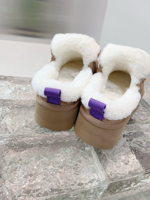 UGG Platform Ankle Puffer Brown Suede 522274